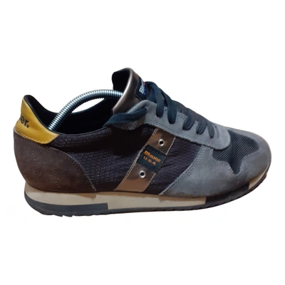 Pre-owned Blauer Leather Low Trainers In Brown