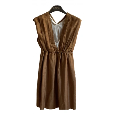 Pre-owned Mauro Grifoni Mini Dress In Camel