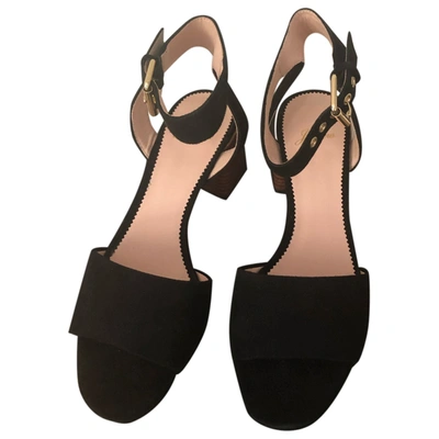 Pre-owned Jcrew Leather Sandals In Black