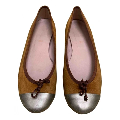 Pre-owned Pretty Ballerinas Ballet Flats In Brown