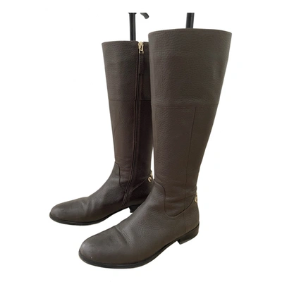 Pre-owned Aigner Leather Boots In Brown