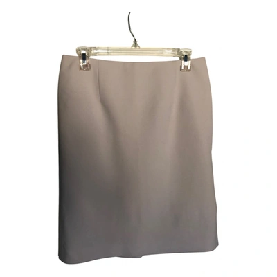 Pre-owned Alberta Ferretti Wool Mid-length Skirt In Ecru