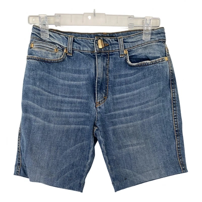 Pre-owned Roberto Cavalli Blue Cotton Shorts