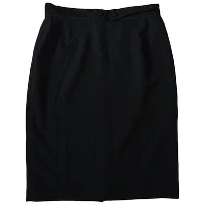 Pre-owned Gilmar Wool Mid-length Skirt In Black