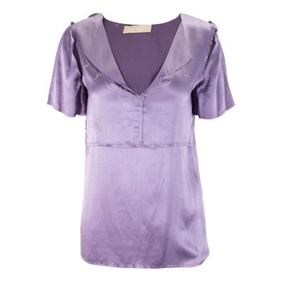 Pre-owned Lanvin Silk Jersey Top In Purple