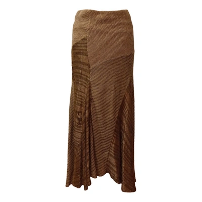 Pre-owned Ralph Lauren Linen Mid-length Skirt In Beige