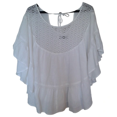 Pre-owned Max & Co Linen Blouse In White