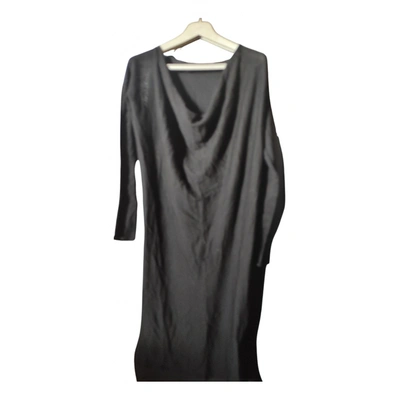 Pre-owned Emporio Armani Wool Maxi Dress In Black