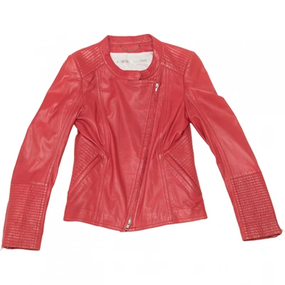 Pre-owned Drykorn Leather Jacket In Red