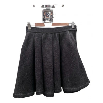 Pre-owned Kaos Wool Mini Skirt In Grey