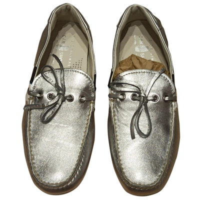 Pre-owned Carshoe Leather Flats In Silver