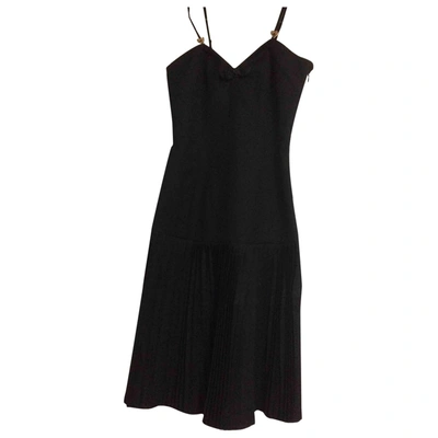 Pre-owned Class Cavalli Wool Mid-length Dress In Black