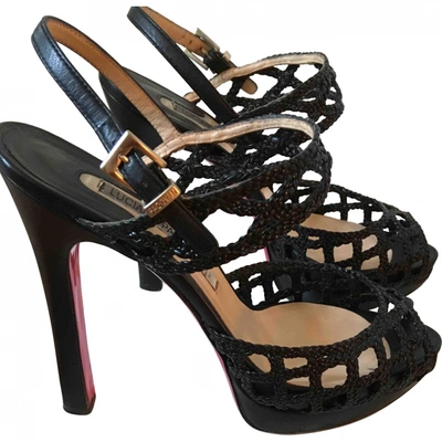 Pre-owned Luciano Padovan Leather Sandals In Black