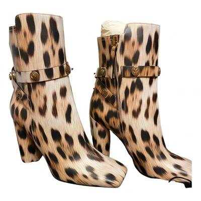 Pre-owned Roberto Cavalli Leather Ankle Boots In Multicolour