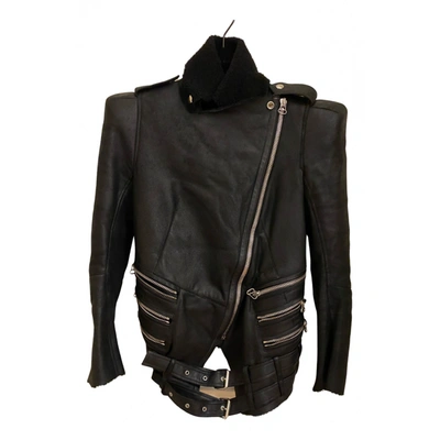 Pre-owned Balmain Leather Short Vest In Black