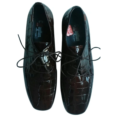Pre-owned Callaghan Leather Lace Ups In Burgundy