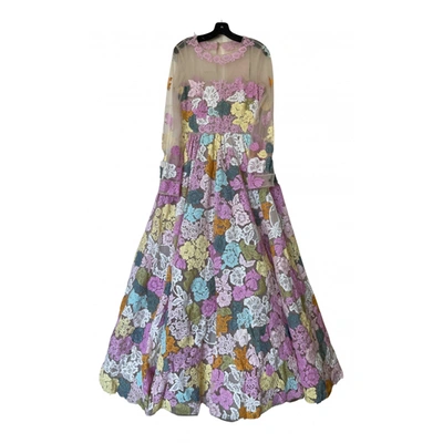 Pre-owned Valentino Lace Maxi Dress In Multicolour