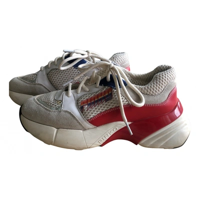 Pre-owned Pinko Cloth Trainers In White