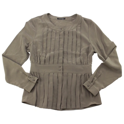 Pre-owned Strenesse Silk Shirt In Khaki