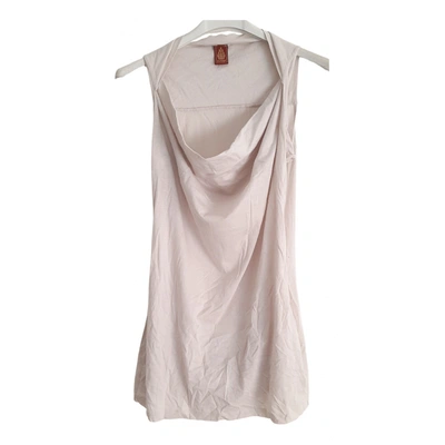 Pre-owned Dondup Mid-length Dress In White