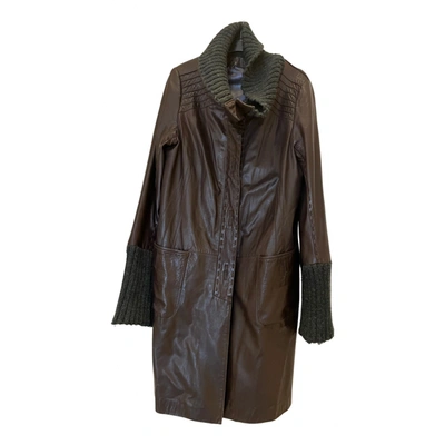 Pre-owned Sylvie Schimmel Leather Coat In Brown