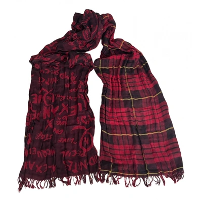 Pre-owned Mcq By Alexander Mcqueen Scarf & Pocket Square In Red