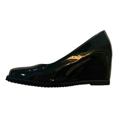 Pre-owned Baldinini Patent Leather Heels In Green