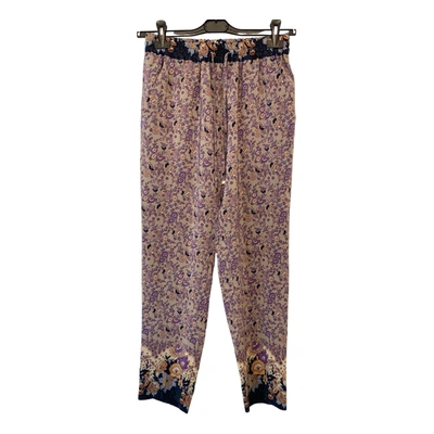 Pre-owned Etro Silk Straight Pants In Purple