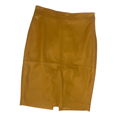 Pre-owned Federica Tosi Leather Skirt In Camel
