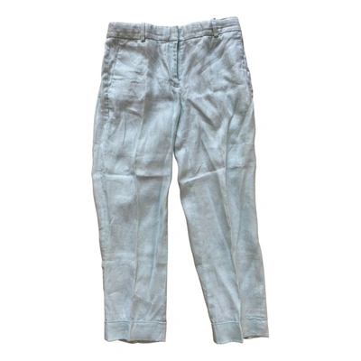 Pre-owned Jcrew Linen Trousers In Blue