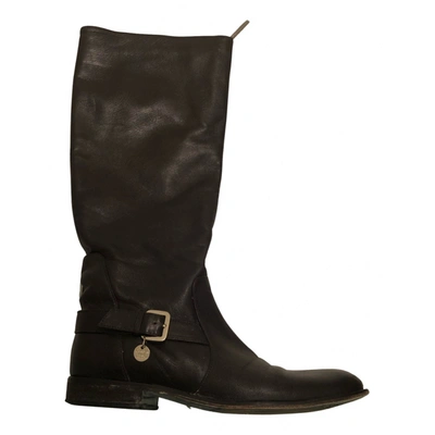 Pre-owned Patrizia Pepe Leather Riding Boots In Brown