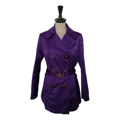 Pre-owned Fay Trench Coat In Purple