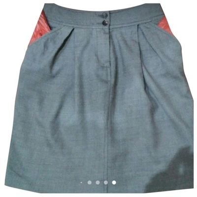 Pre-owned Angel Schlesser Wool Mini Skirt In Grey