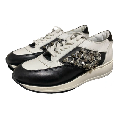 Pre-owned Marella Leather Trainers In White