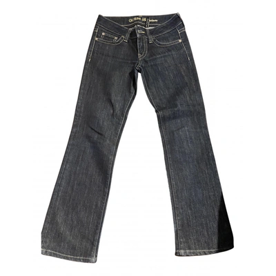 Pre-owned Guess Straight Jeans In Navy
