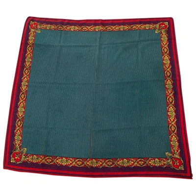 Pre-owned Versace Silk Handkerchief In Red