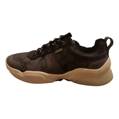 Pre-owned Coach Leather Trainers In Black