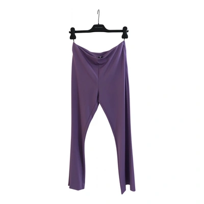 Pre-owned Atos Lombardini Straight Pants In Purple