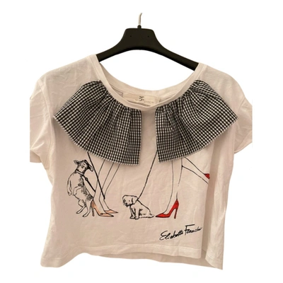 Pre-owned Elisabetta Franchi T-shirt In White