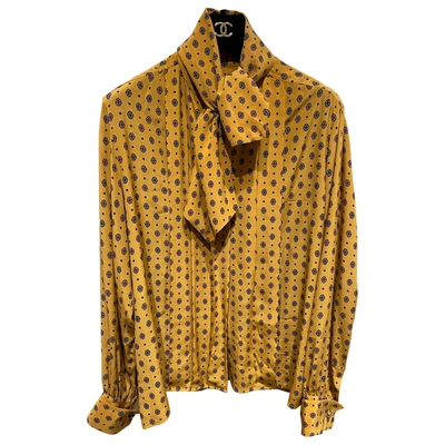 Pre-owned Chanel Silk Blouse In Yellow