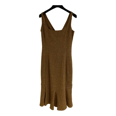 Pre-owned D&g Wool Mid-length Dress In Brown