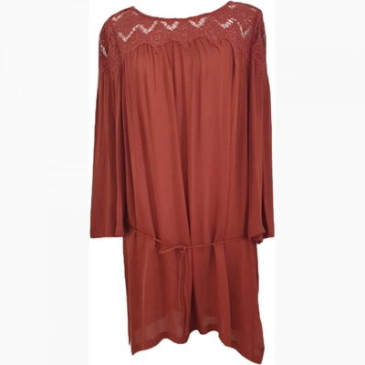 Pre-owned Massimo Dutti Silk Mini Dress In Brown