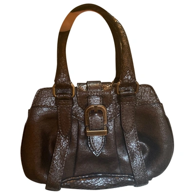 Pre-owned Alberta Ferretti Leather Handbag In Grey
