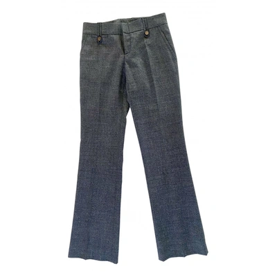 Pre-owned Gucci Wool Straight Pants In Grey