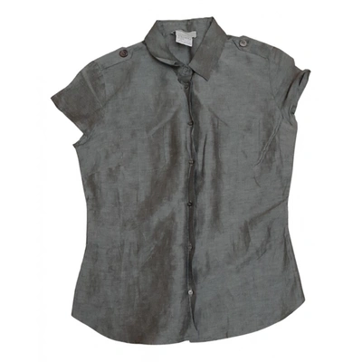 Pre-owned Max Mara Linen Blouse In Grey