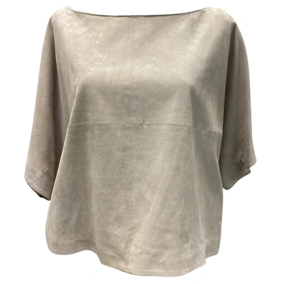 Pre-owned Fabiana Filippi Leather Blouse In Beige