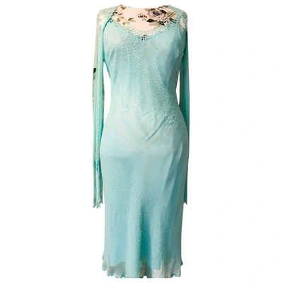 Pre-owned Mariella Rosati Silk Mid-length Dress In Green
