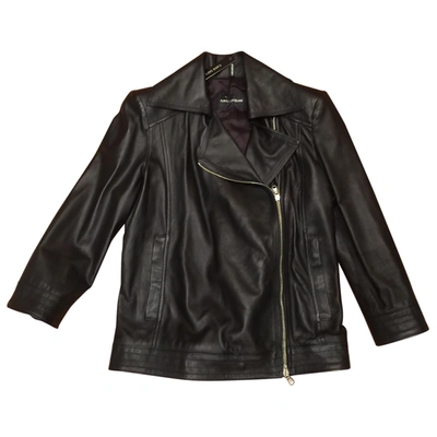 Pre-owned Flavio Castellani Leather Jacket In Black