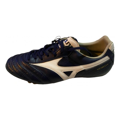Pre-owned Mizuno Leather Trainers In Blue