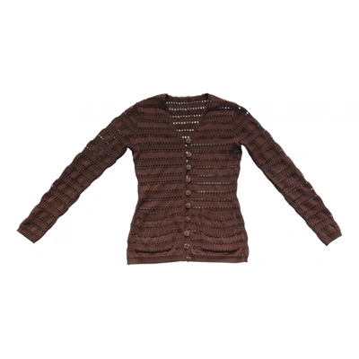 Pre-owned Christian Lacroix Wool Cardigan In Brown